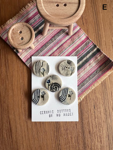Buttons - Ceramic Handmade - Various Options (2025 May)