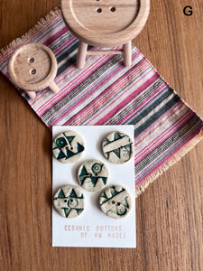 Buttons - Ceramic Handmade - Various Options (2025 May)