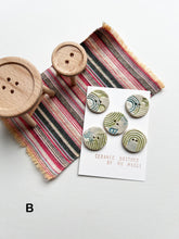 Buttons - Ceramic Handmade - Curves!