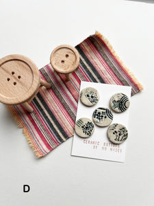 Buttons - Ceramic Handmade - Dear Diary