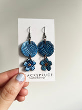 Leather Earrings- Daisy and Forget Me Not
