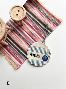 Knit Ornament - Ceramic Handmade - Various